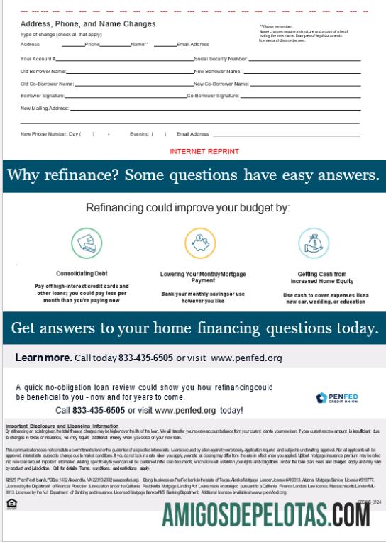 Declaração de hipoteca da cooperativa de crédito federal do Pentágono dos EUA em formatos Word e PDF, 3 páginas 3 modelo
